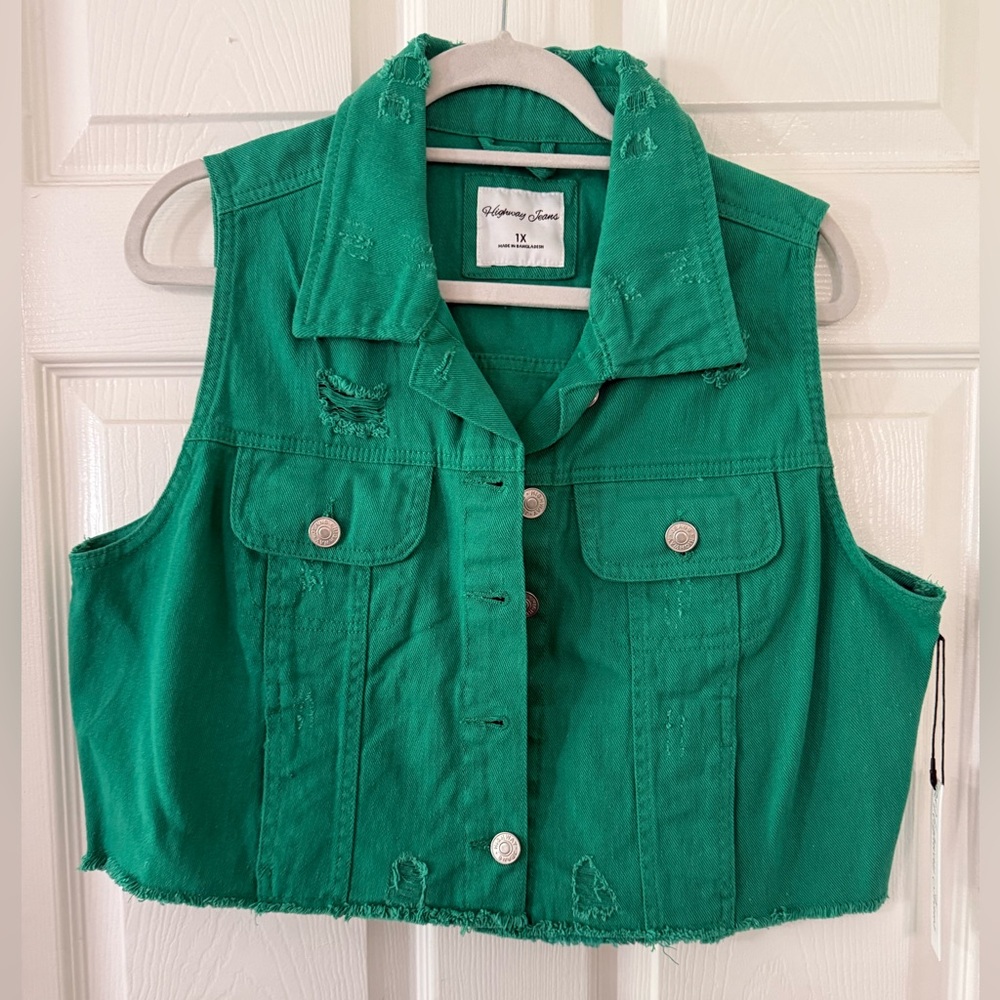 Highway Jeans Emerald Green Denim Vest